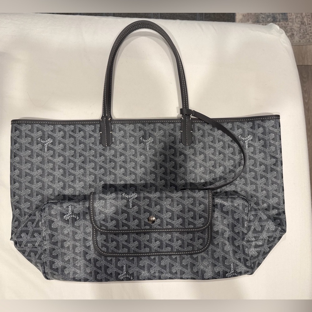 Goyard Saint Louis PM Tote in Grey Goyardine Canvas